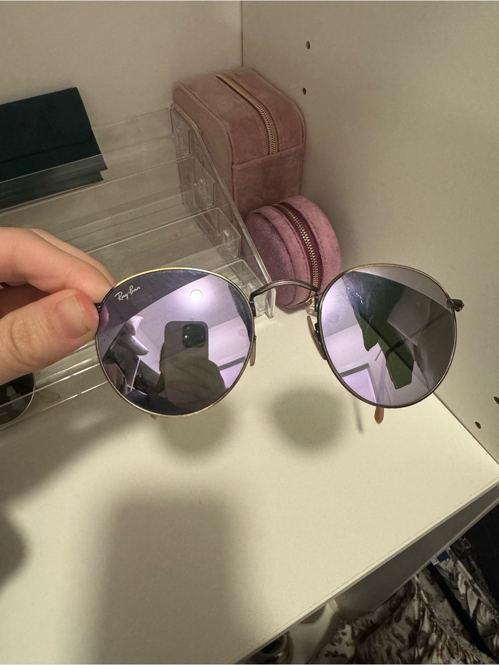 Ray-Ban Round Metal Sunglasses - Purple Lenses